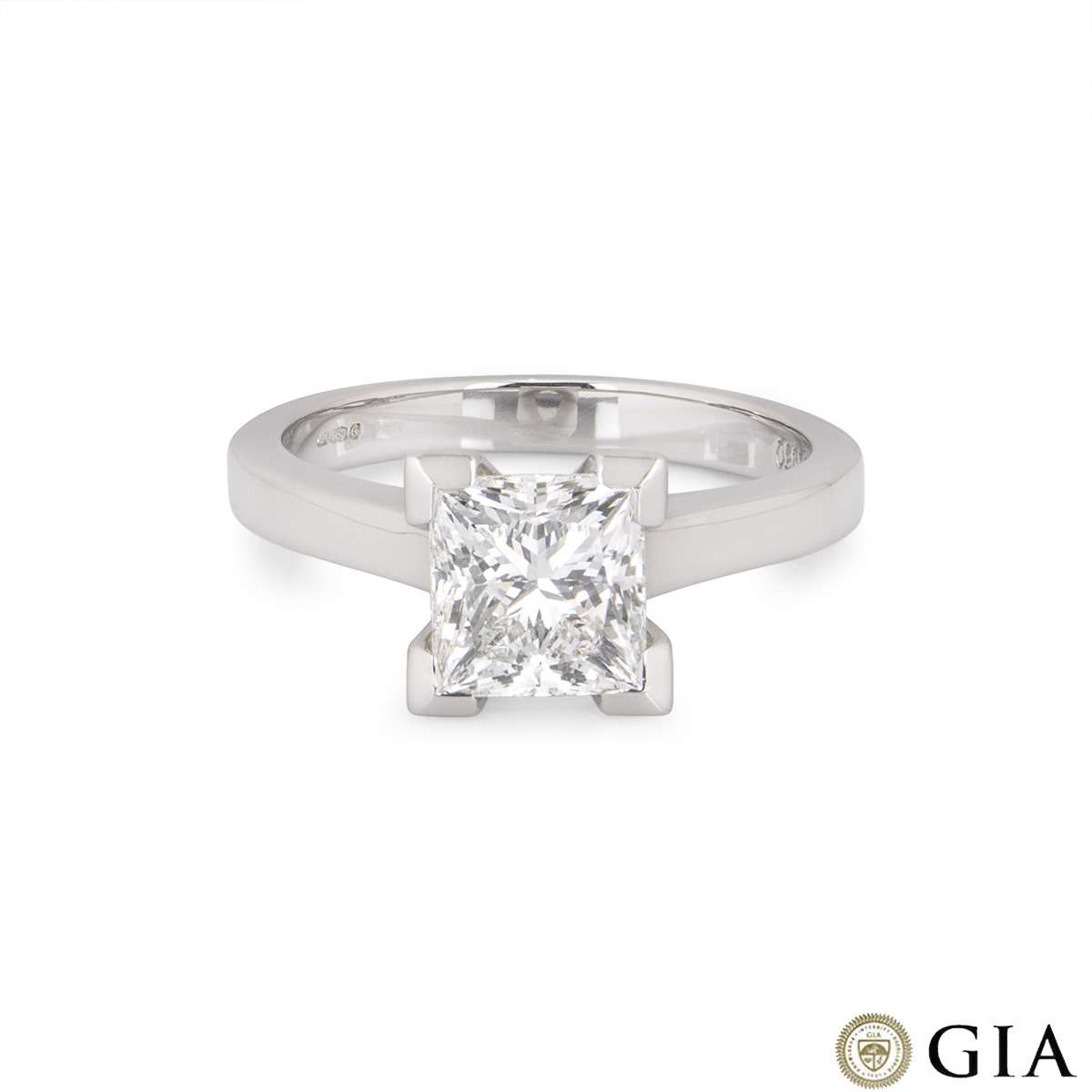 White Gold Princess Cut Diamond Ring 2.01ct G/VS1